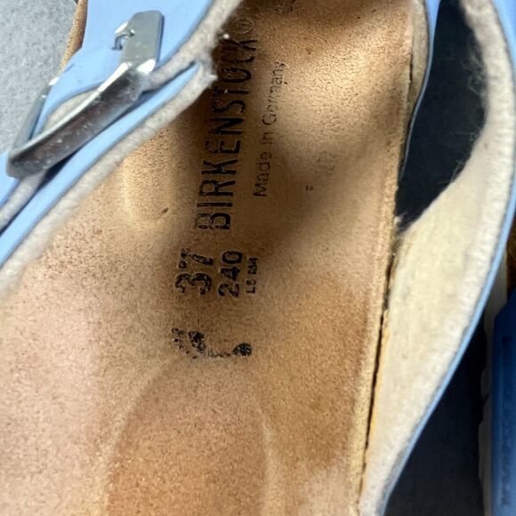 Birkenstock Yao Dove Blue Patent Sandals Adjustable Buckle Women's 37 - US 6 - Picture 6 of 8